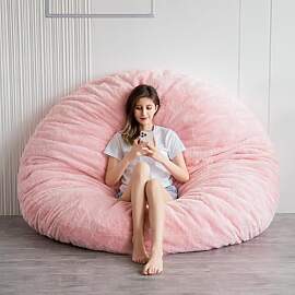 MAXYOYO Sitzsack-Bett in Rosa Quadratischer