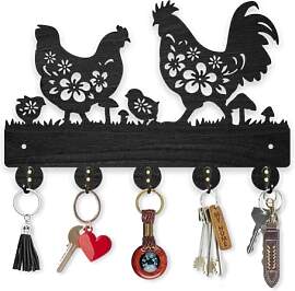 MAYJOYDIY Holz Hühnermotiv Kleiderhaken