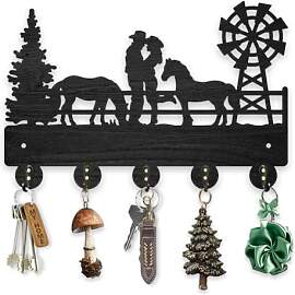 MAYJOYDIY Kleiderhaken Aus Holz Mit Cowboy