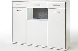 MCA Highboard Trento 154cm in Hochglanz weiß