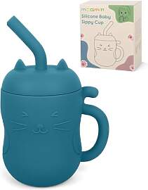MCGMITT Silikon Trinklernbecher Baby Katze, 2in1