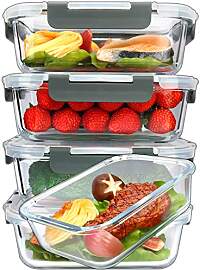 MCIRCO Glas-Frischhaltedosen 1040ml | 5er Set