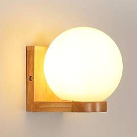 Mckalen Wandlampe Innen Holz, Modern E27