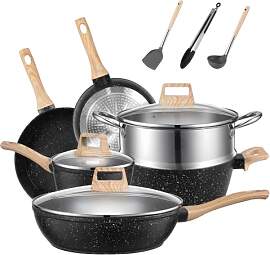 MDHAND Antihaft Topf und Pfannen set, 12-teilige