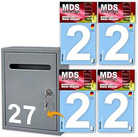 MDS Brand 10cm Design 4x Zahlen Aufkleber |