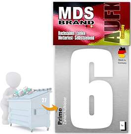 MDS Brand Prime 15cm Zahlen Aufkleber Klebezahlen
