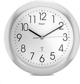 Mebus 52451 Funk-Wanduhr, Silber, Bunt, 25 cm