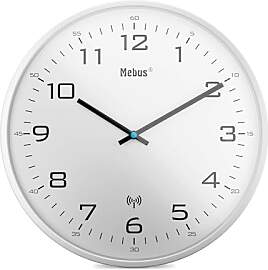 Mebus Funk-Wanduhr, 30 cm, lautlos, weißer