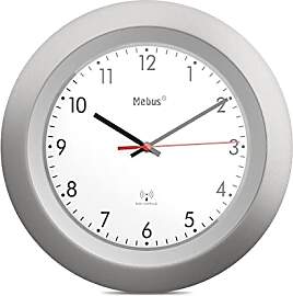 MEBUS Funk-Wanduhr/klassisches Model/silberner