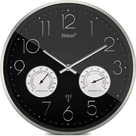 Mebus Funk-Wanduhr mit Thermo- und Hygrometer,