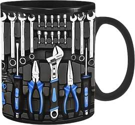 Mechaniker-Tasse, schwarze Keramik-Teetasse,
