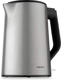 MEDION Wasserkocher Edelstahl (1,5 Liter, 2.200