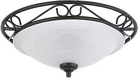 Mediterrane Deckenlampe aus weißem Alabasterglas