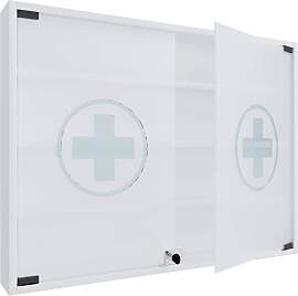 Medizinschrank Hustila L ca. 80x60 cm Weiß