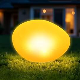 MEDOYOH 1PCS Warmweiß Licht Solar Glasstein