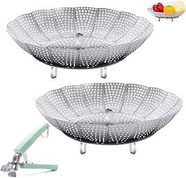 Megcdtr Gemüsedämpfer, 2Pcs Dampfgarer Einsatz,