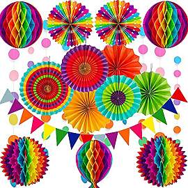 Mehrfarbige Partydekoration Set, Regenbogen Farbe