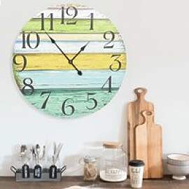 Mehrfarbige Wanduhr, 60 cm, MDF-Spiegel,
