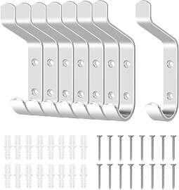 MEIJO 8 Stück Garderobenhaken kleiderhaken Wand