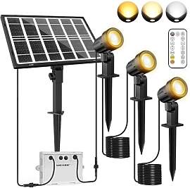 MEIKEE Gartenstrahler Solar 3 Stück Solarlampen
