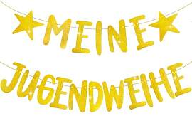 Meine Jugendweihe Girlande, Jugendweihe Deko Gold, 