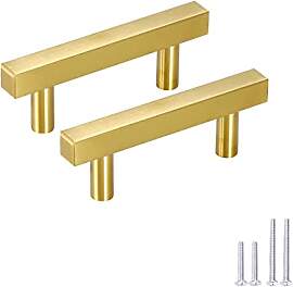 Meisax 10 Stück Schrankgriffe Gold 64mm