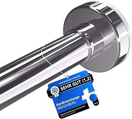 MEISENBERG Gardinenstange ohne Bohren 140-250cm,