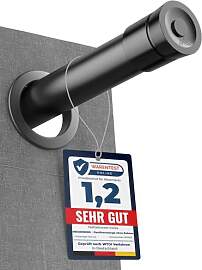 MEISENBERG Gardinenstange ohne Bohren - Schwarz -