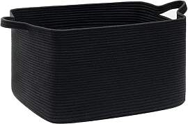 Meision Baumwollseil Wäschekorb 63L(Schwarz),