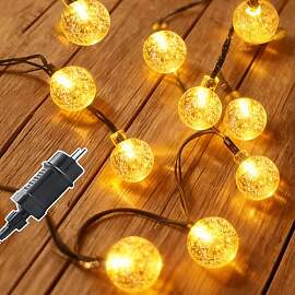 Meision LED Lichterkette Außen 20M 2stk, Kugel