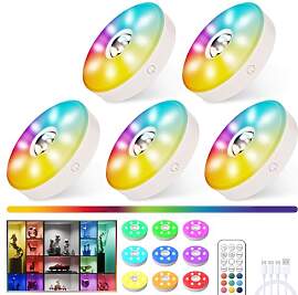 MEKKLEON RGB Schrankleuchten mit Fernbedienung, 15 
