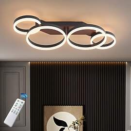 Meloweel LED Deckenleuchte Holz dimmbar, Walnuss