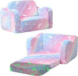 MeMoreCool Kindersofa Ausklappbar, 2-in-1