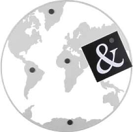 Memotafel mit Eisenmagneten Present Time World Map