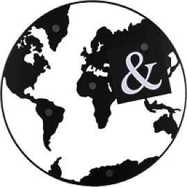Memotafel mit Eisenmagneten Present Time World Map