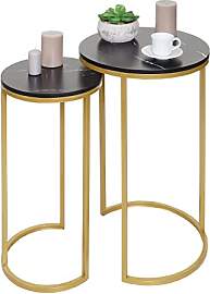 Mendler 2er-Set Beistelltisch HWC-K46, Kaffeetisch 