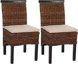 Mendler 2er-Set Esszimmerstuhl Korbstuhl M45 Stuhl 