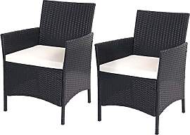 Mendler 2er-Set Poly-Rattan Gartensessel Halden,