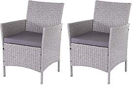 Mendler 2er-Set Poly-Rattan Gartensessel Halden,