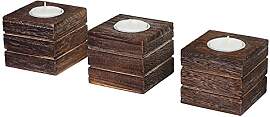 Mendler 3er Set Teelichthalter Leuca, Vintage