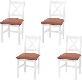 Mendler 4er-Set Esszimmerstuhl HWC-F77, Lehnstuhl