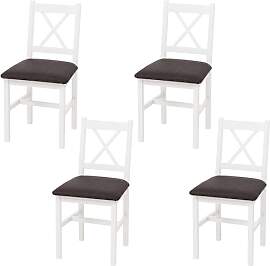 Mendler 4er-Set Esszimmerstuhl HWC-F77, Lehnstuhl