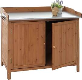 Mendler Gartenschrank mit Arbeitsplatte HWC-L69,