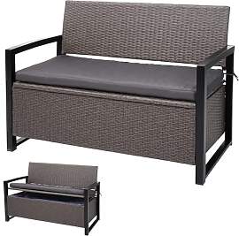 Mendler Poly-Rattan 2er Sitzbank HWC-F39,