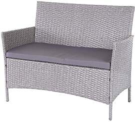 Mendler Poly-Rattan Gartenbank Halden, Sitzbank