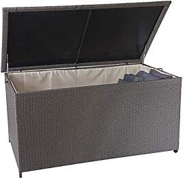 Mendler Poly-Rattan Kissenbox HWC-D88, Gartentruhe 