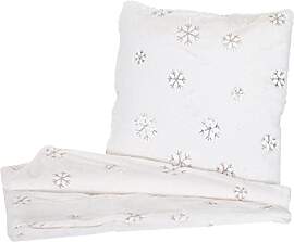 Mendler Set Wohndecke + Deko-Kissen Schnee,
