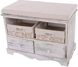 Mendler Sitzbank Kommode mit 2 Körben 42x62x33cm, 