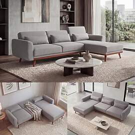 Mendler Sofa HWC-J20, Couch Ecksofa, L-Form