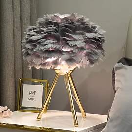 Mengjay Romantische LED Feder Tischlampe E27